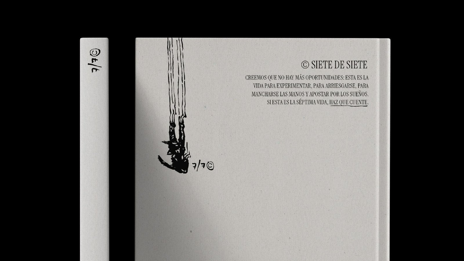 Siete de Siete identity applied to a cap and T-shirt.